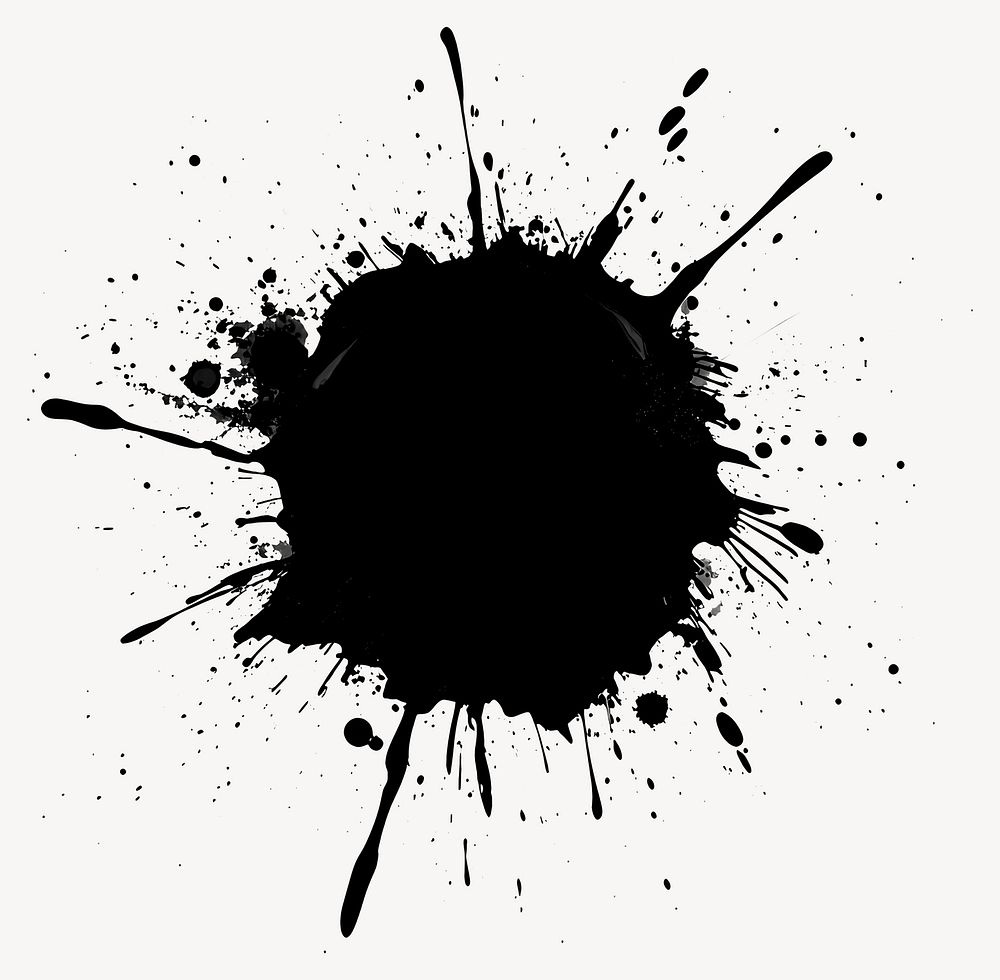 Dirt brush splatter stain black vector