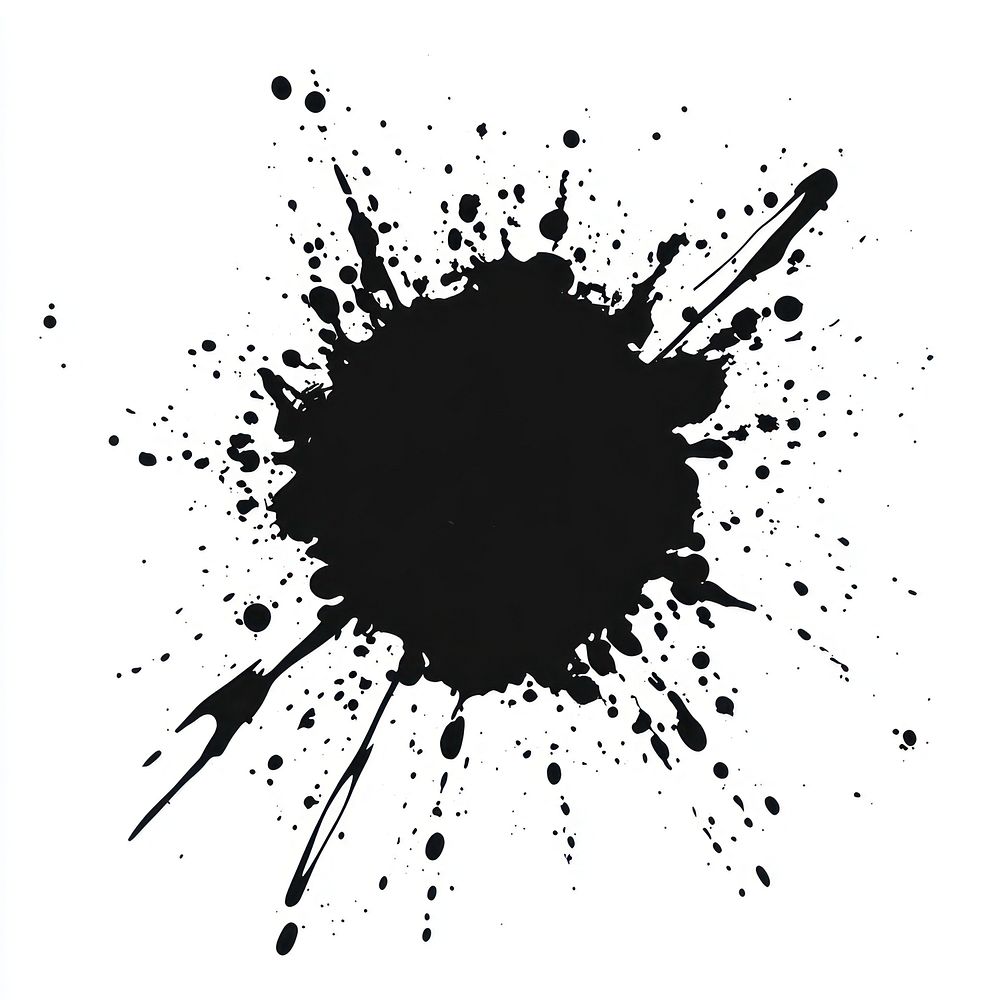 Grunge brush splatter stain black.