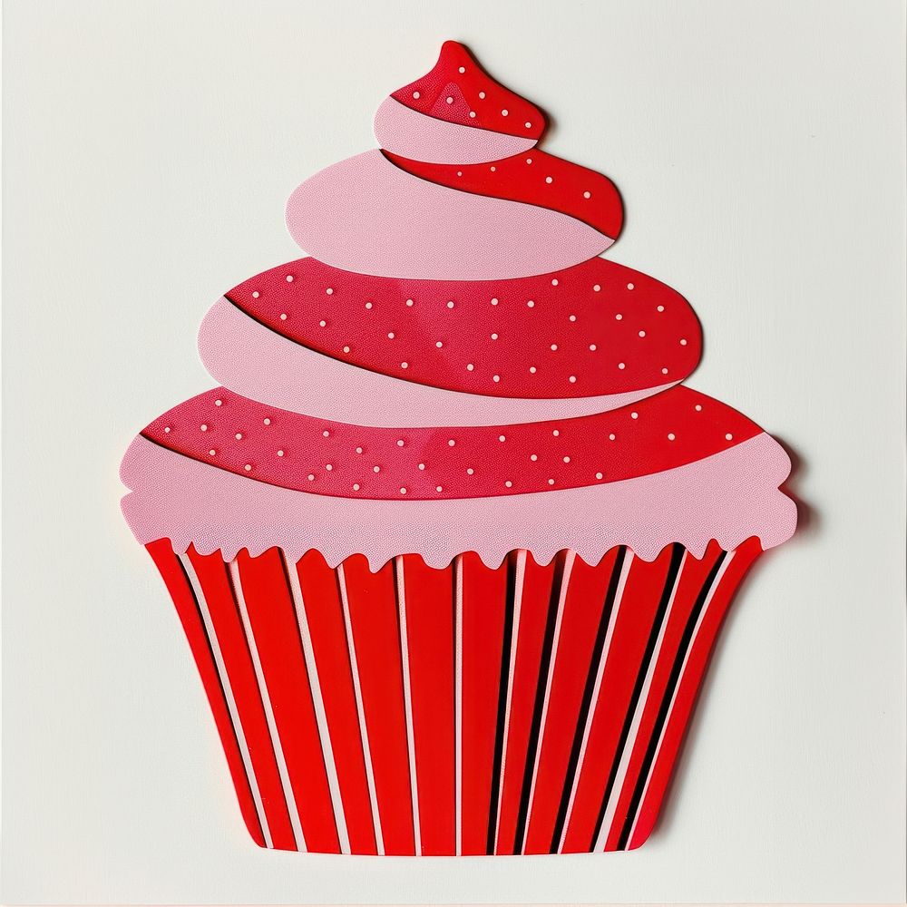 Cup cake retro paper cupcake dessert design.