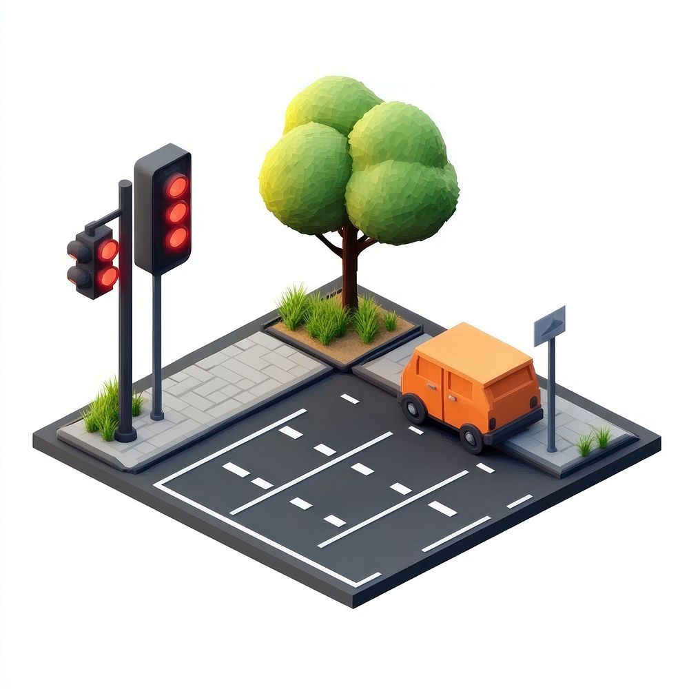 Traffic signal isometric traffic light.