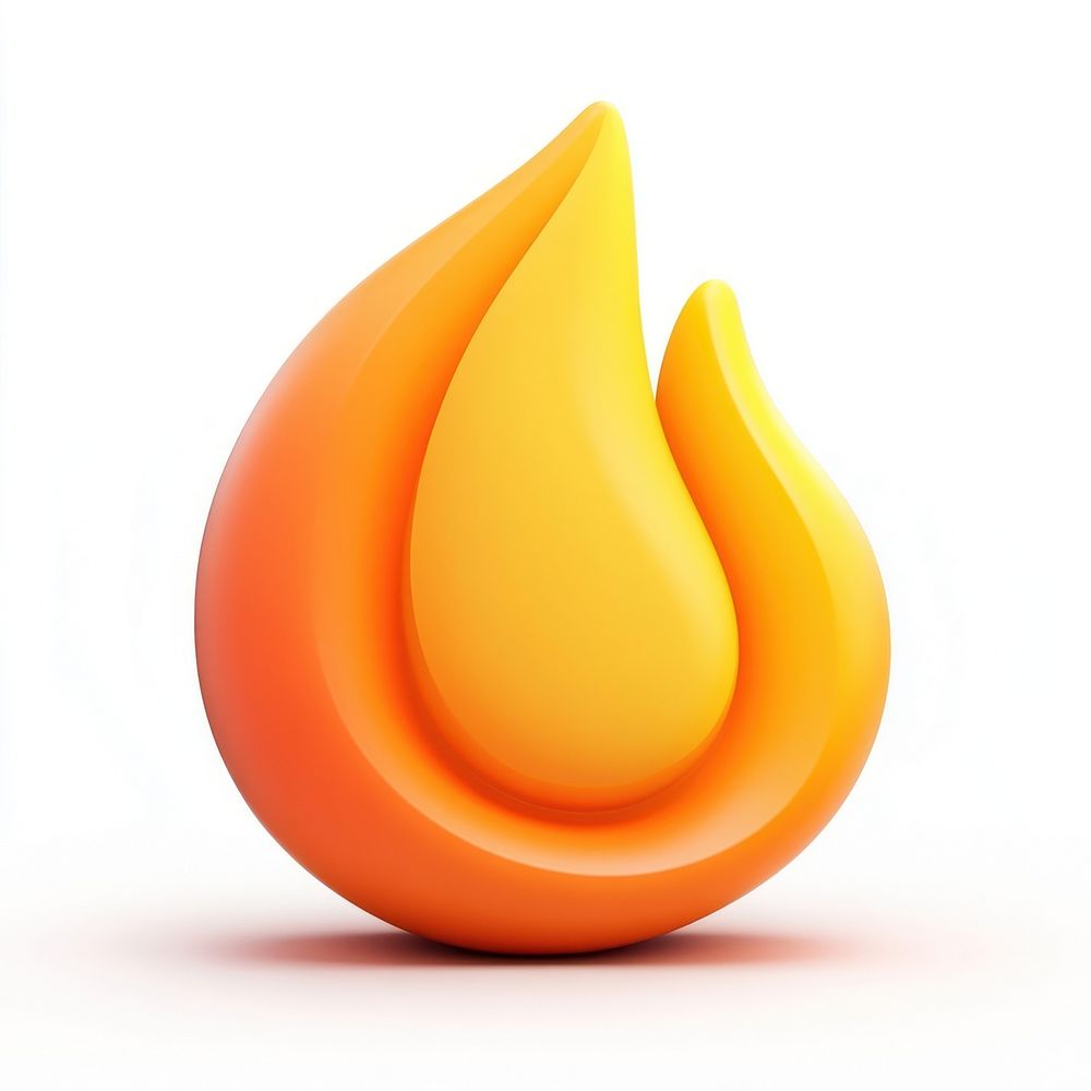 A simple and cute fire icon logo vibrant orange flame.