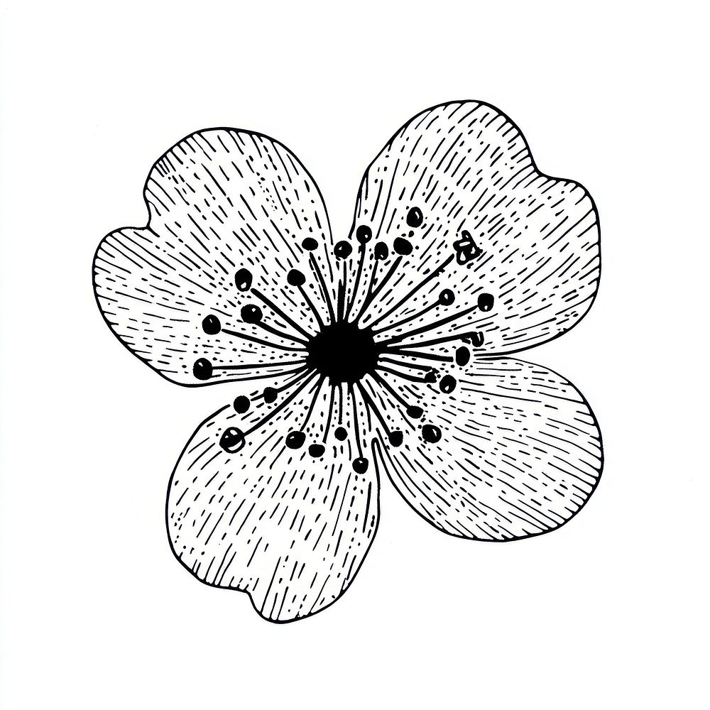 Cherry blossom flower illustration drawing Free Photo Illustration