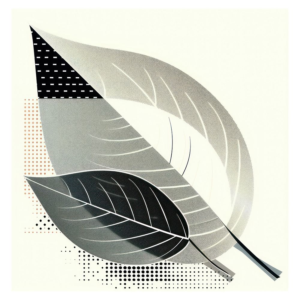 Leaf retro paper collage leaves art contemporary.