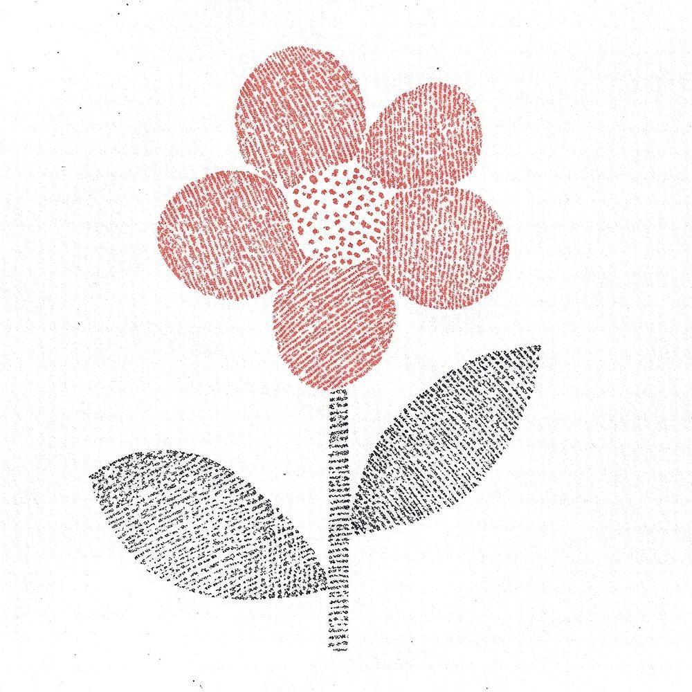 Playful and vibrant flat vector flower art illustration.