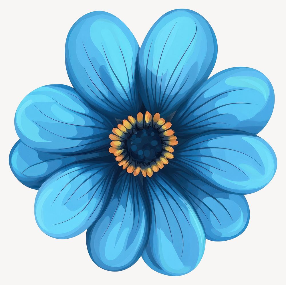 Real blue flower illustration asteraceae chandelier vector