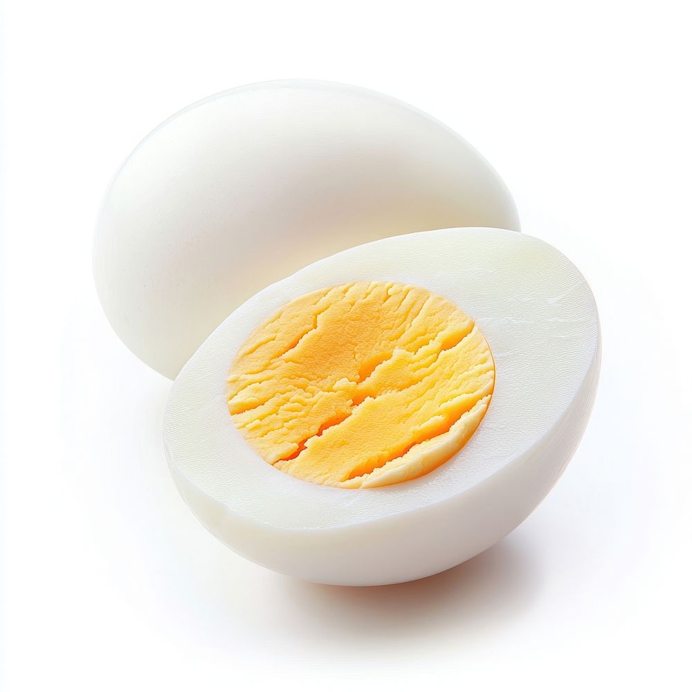 A boiled egg sliced white food.