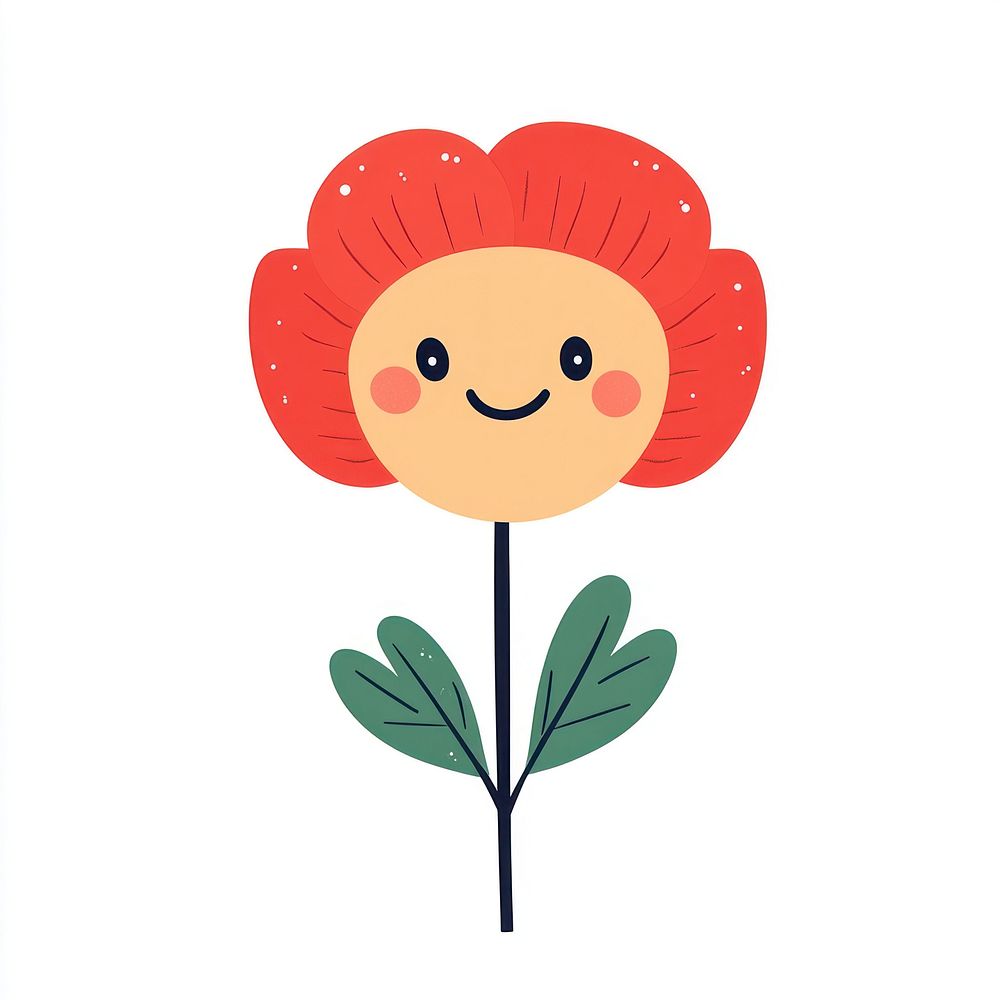 Cute smile poppy flower illustration art confectionery.