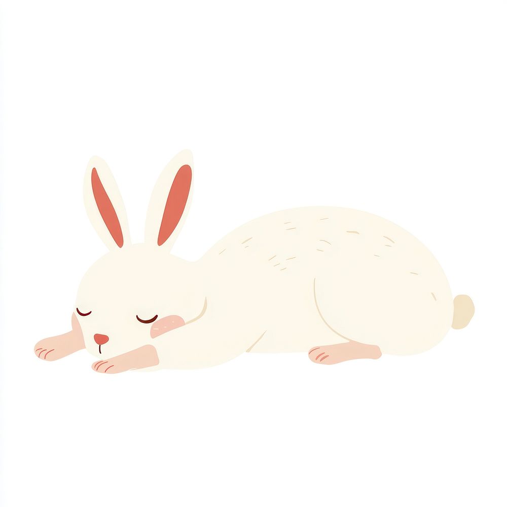 Rabbit sleep illustration animal bunny.