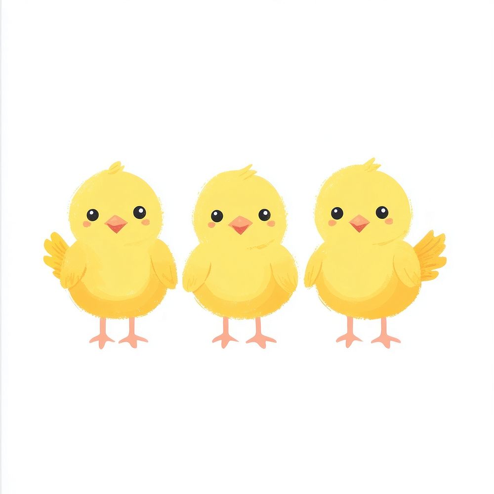 Yellow chicks illustration birds cute.