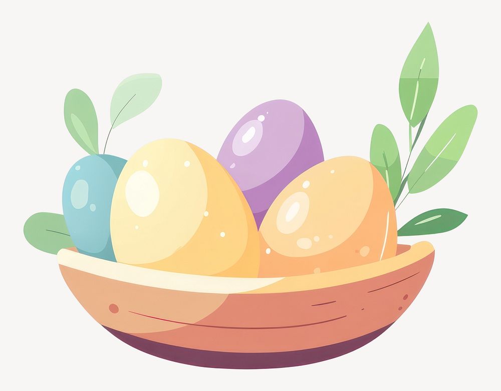 Easter eggs illustration easter bowl vector