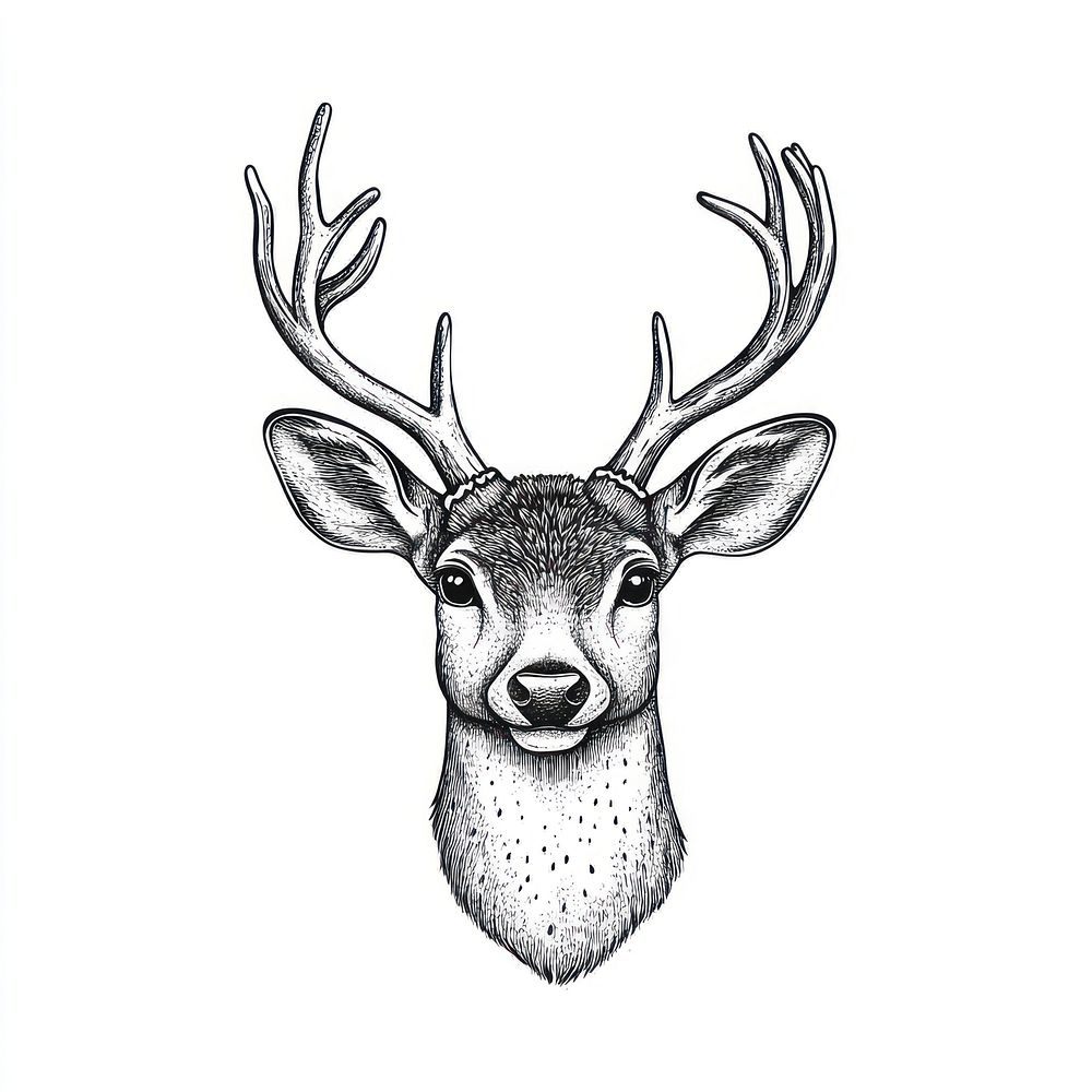 Deer face art illustration wildlife.