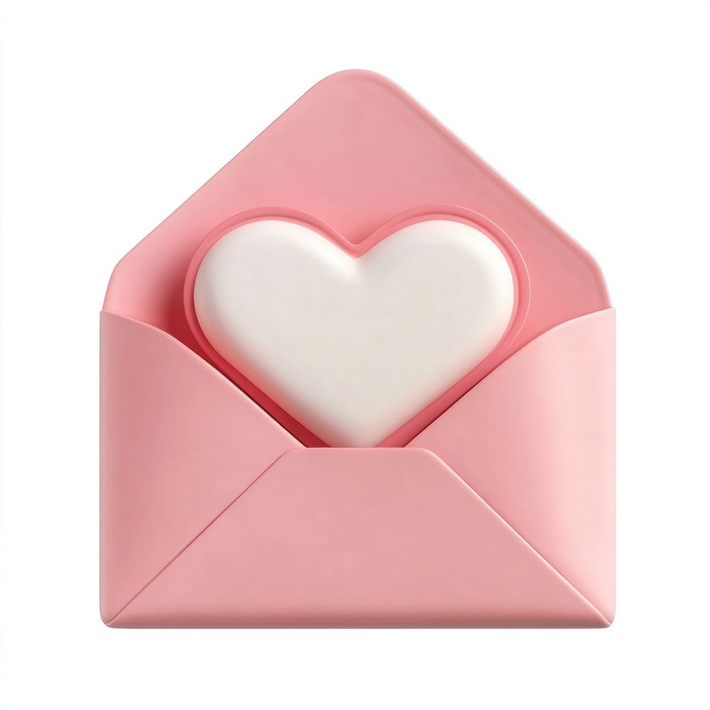 3d valentine pink envelope illustration heart valentine's.