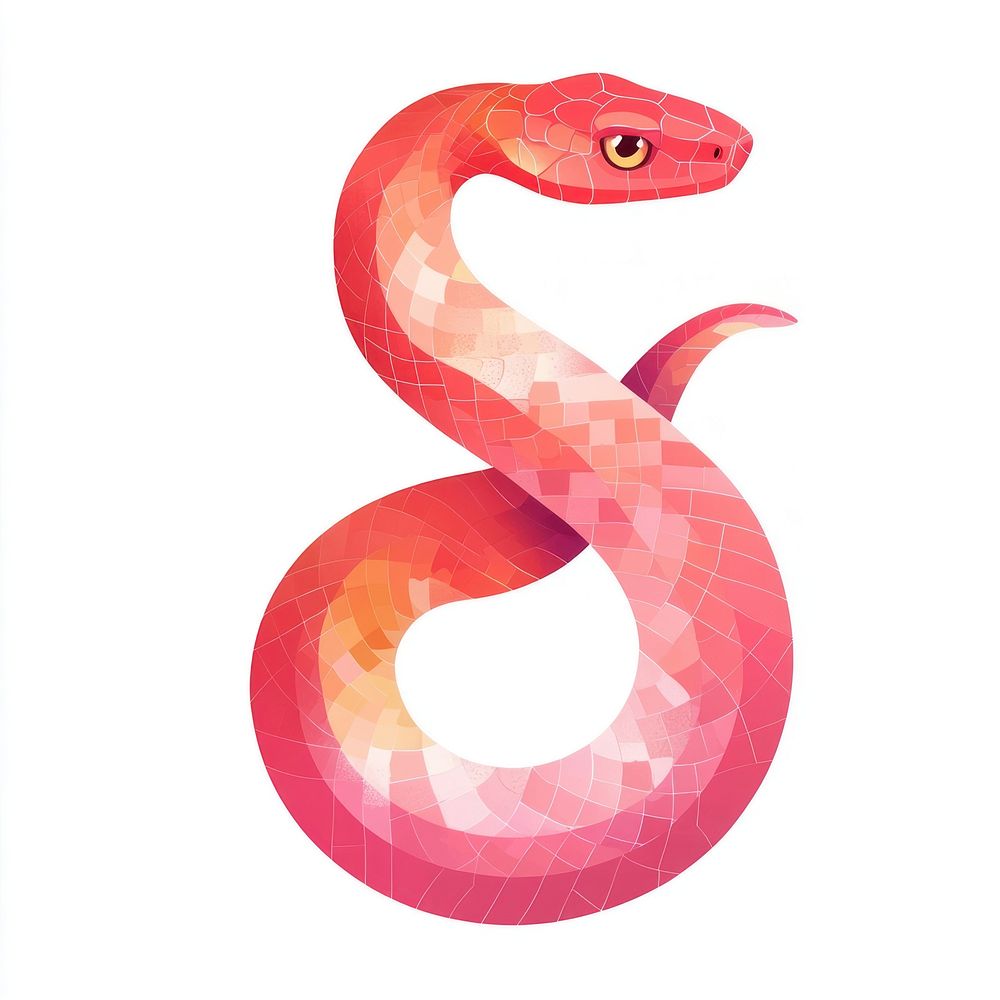 Snake illustration geometric modern.