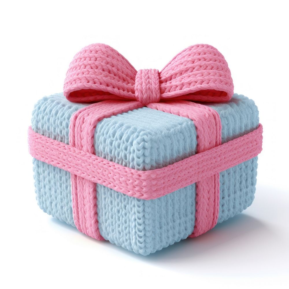 Gift box icon knitted cute decorative.