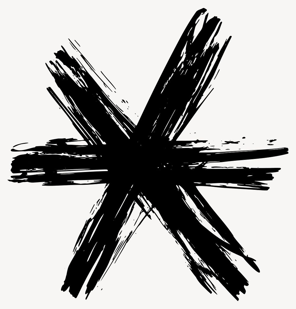 Bold artistic black brushstroke cross vector