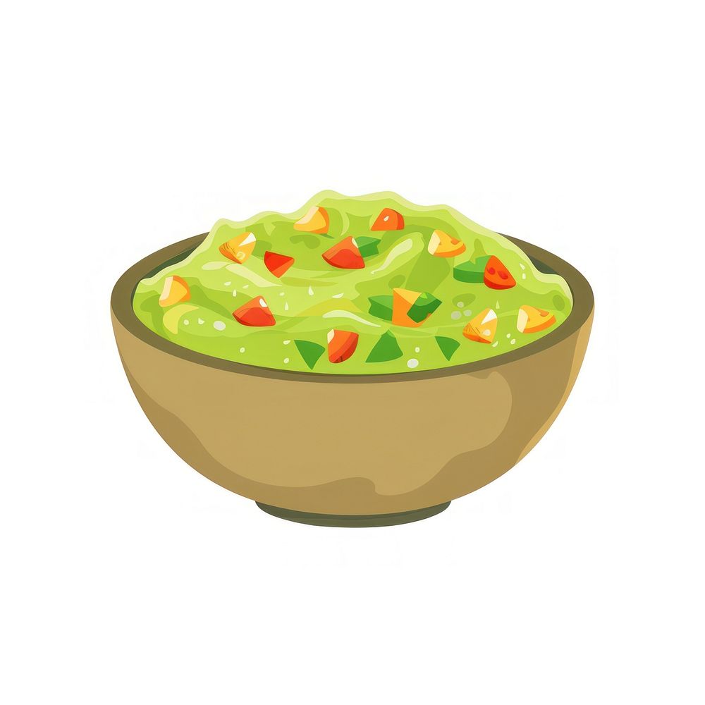 Guacamole illustration bowl food.