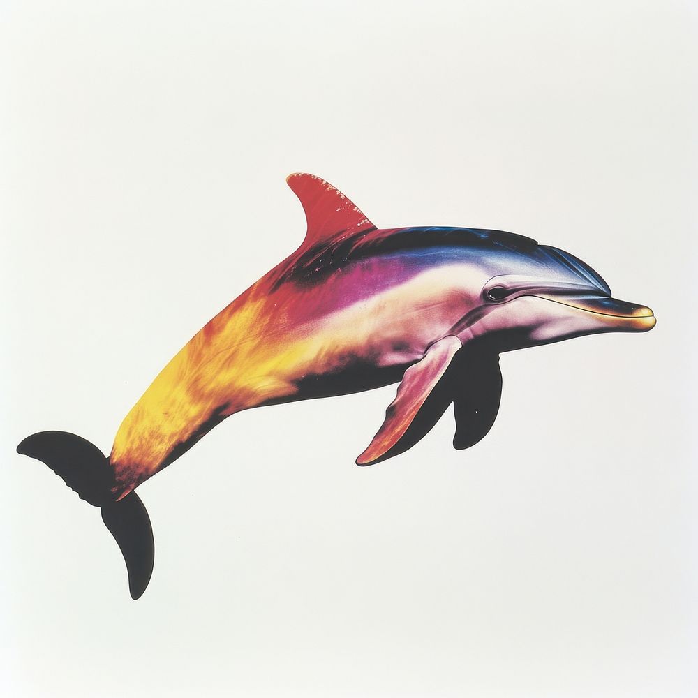 Dolphin colorful animal illustration.