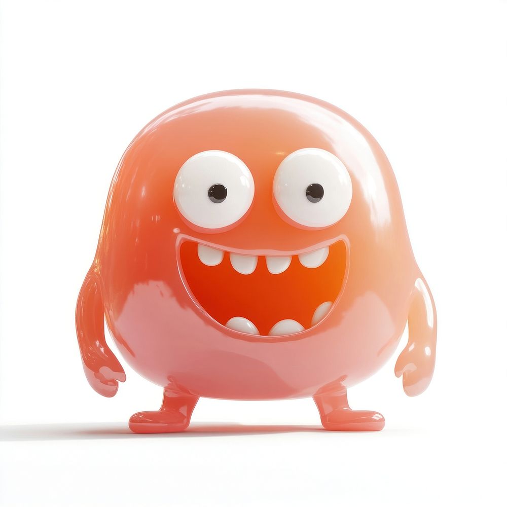 Jelly monster creature cartoon happy.