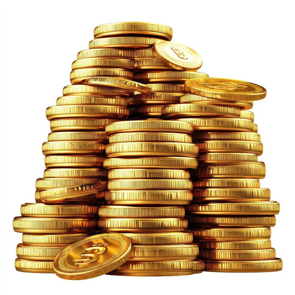 Gold coins illustration money stack.