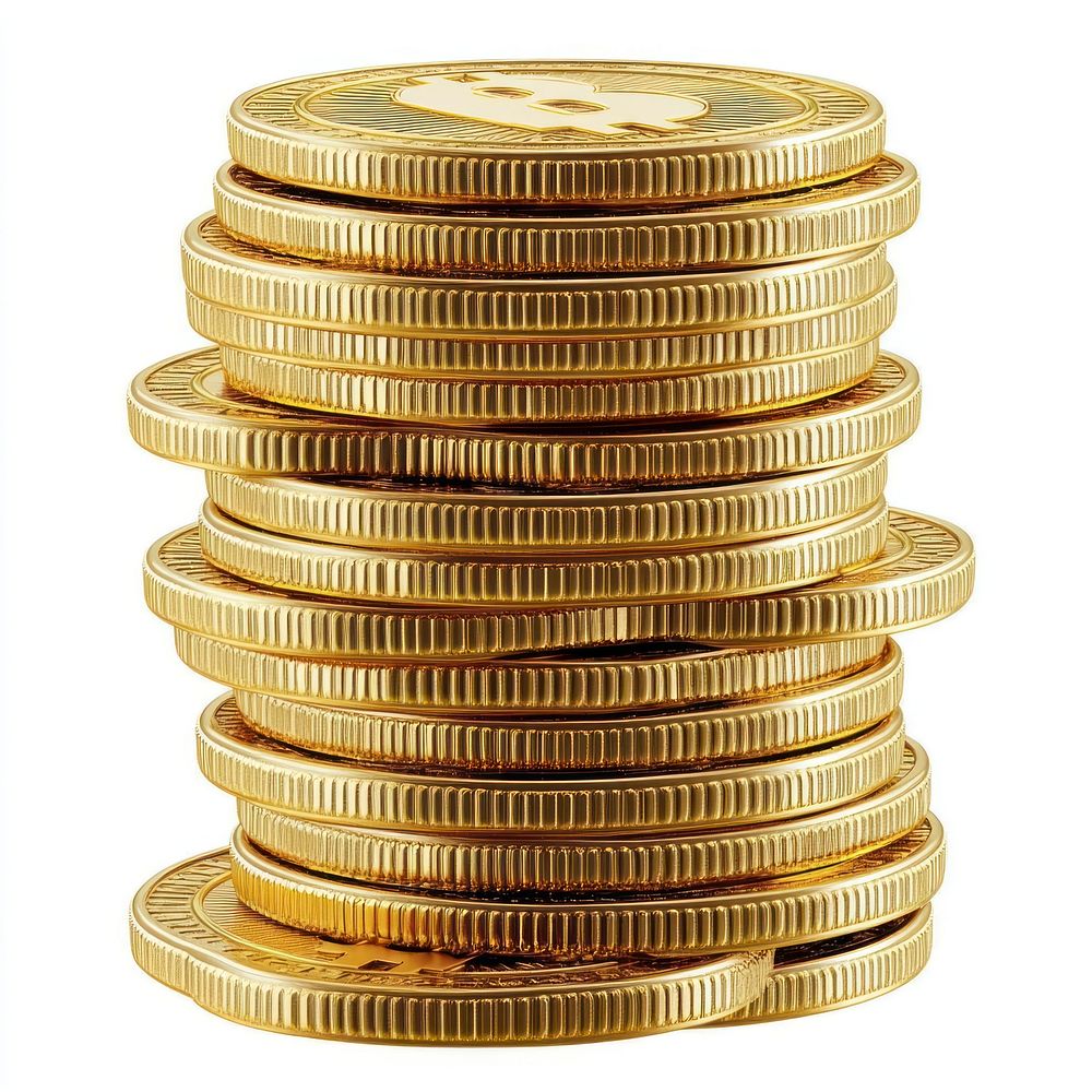 Gold coins illustration stack cryptocurrency.