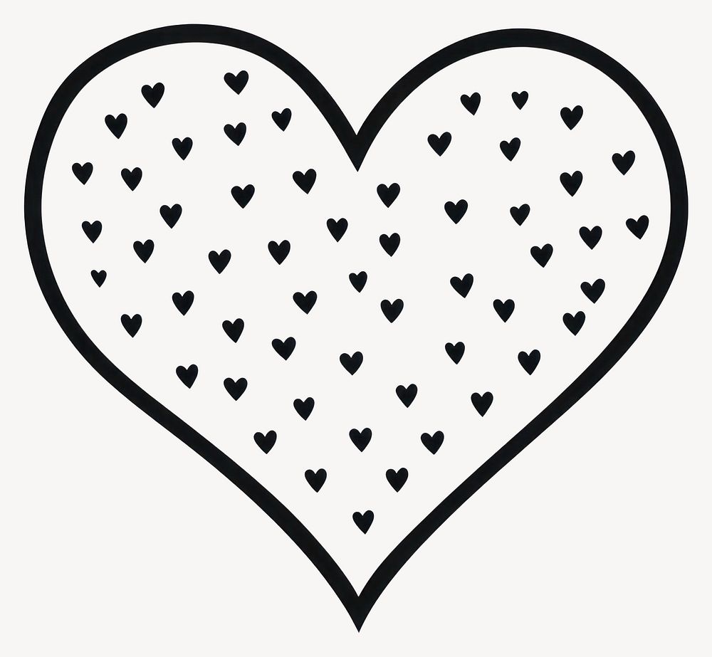 Heart filled with small hearts vector