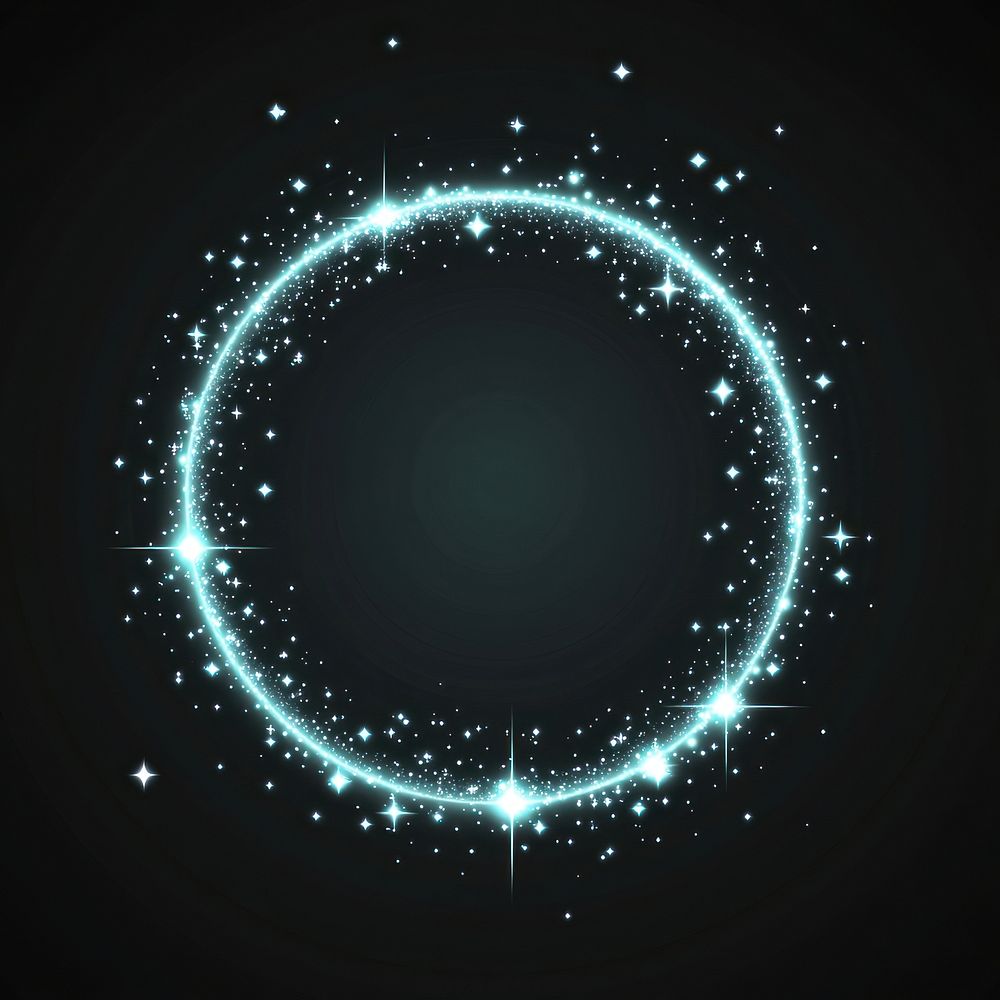 A vector glowing light effect circle shimmering astronomy.