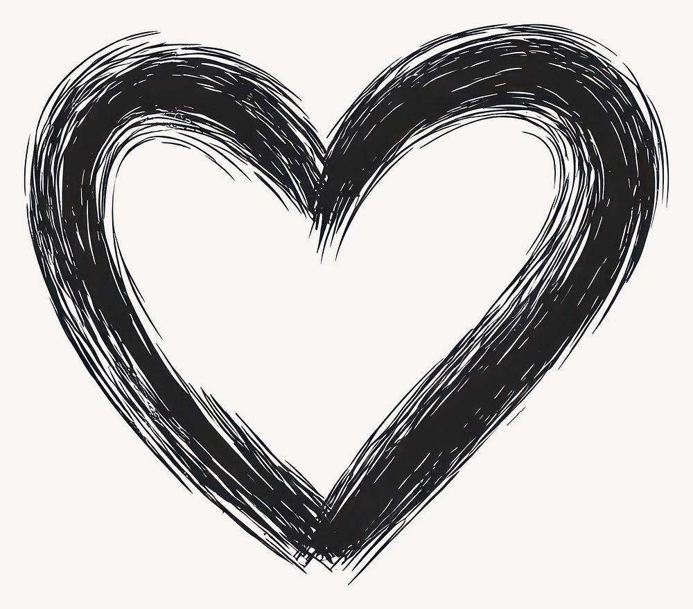 Hand-drawn black heart illustration vector | Free Vector - rawpixel