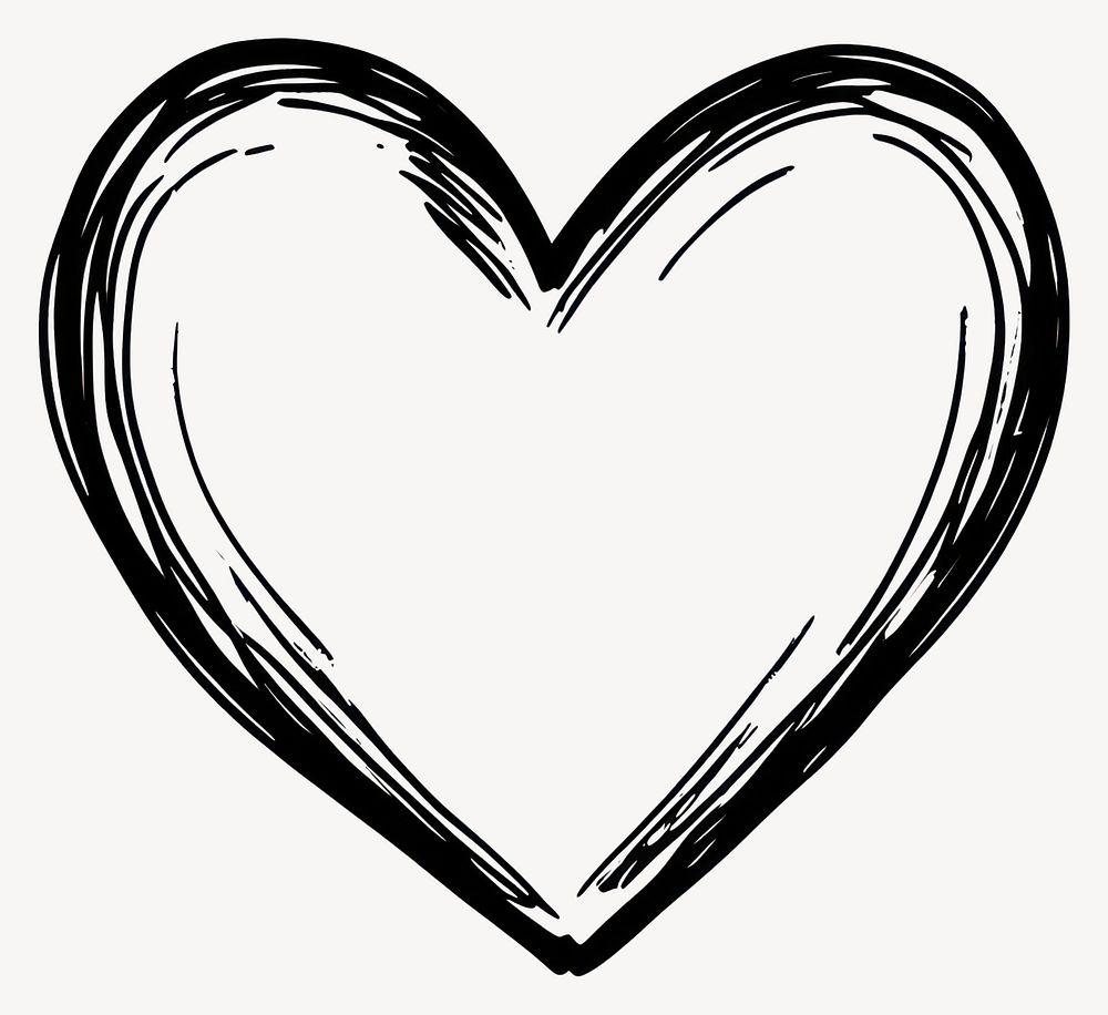 Hand-drawn heart sketch design vector