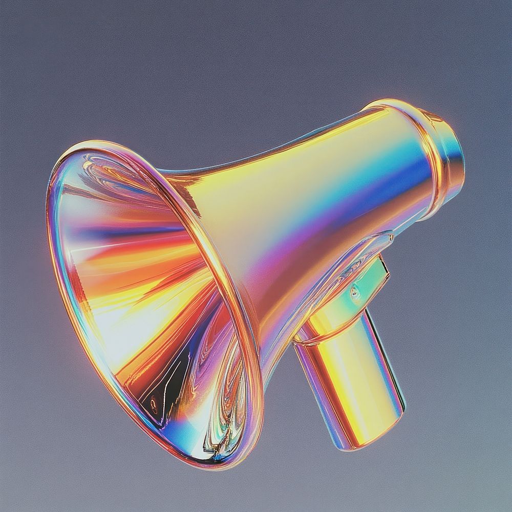 A glass Megaphone sign icon illustration megaphone electronics.