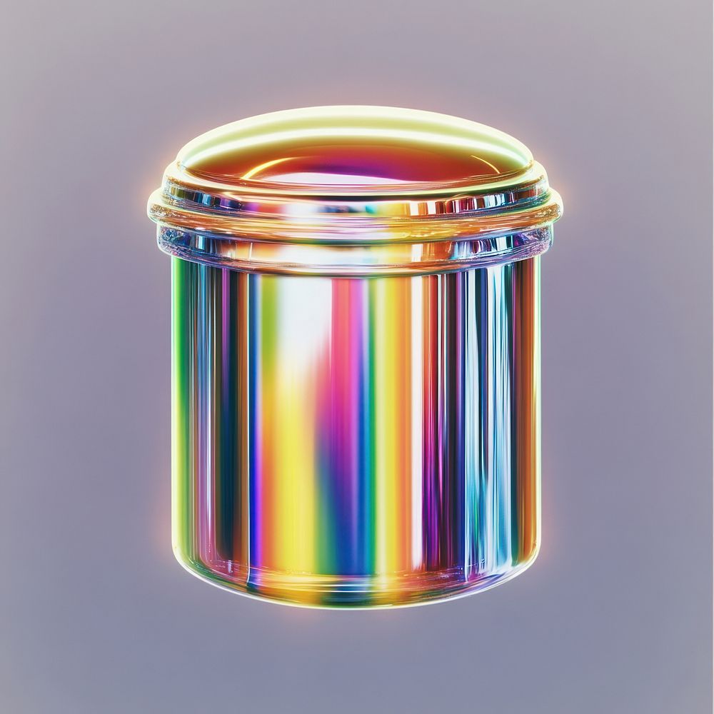 A glass bin sign icon illustration rainbow style.