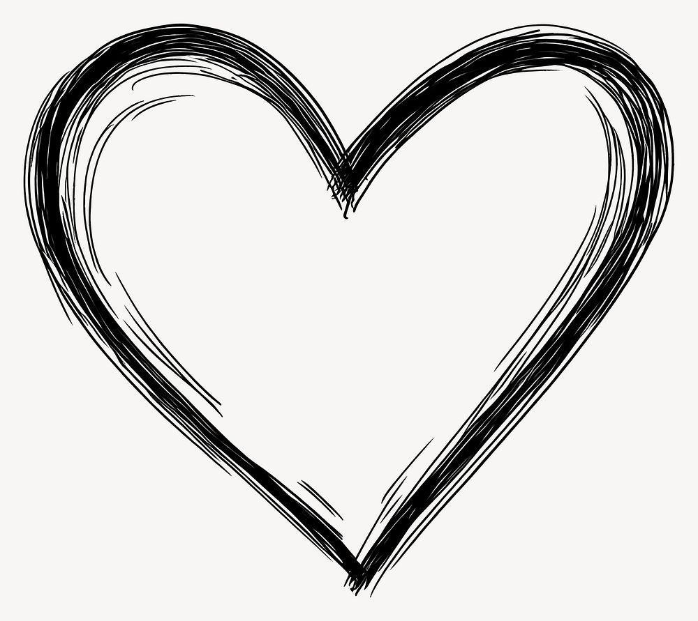 Hand-drawn heart sketch art vector