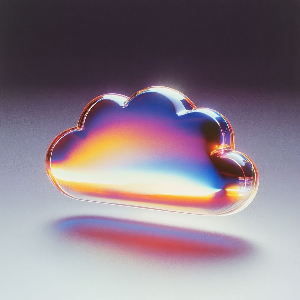 A glass cloud sign icon illustration accessories holographic.