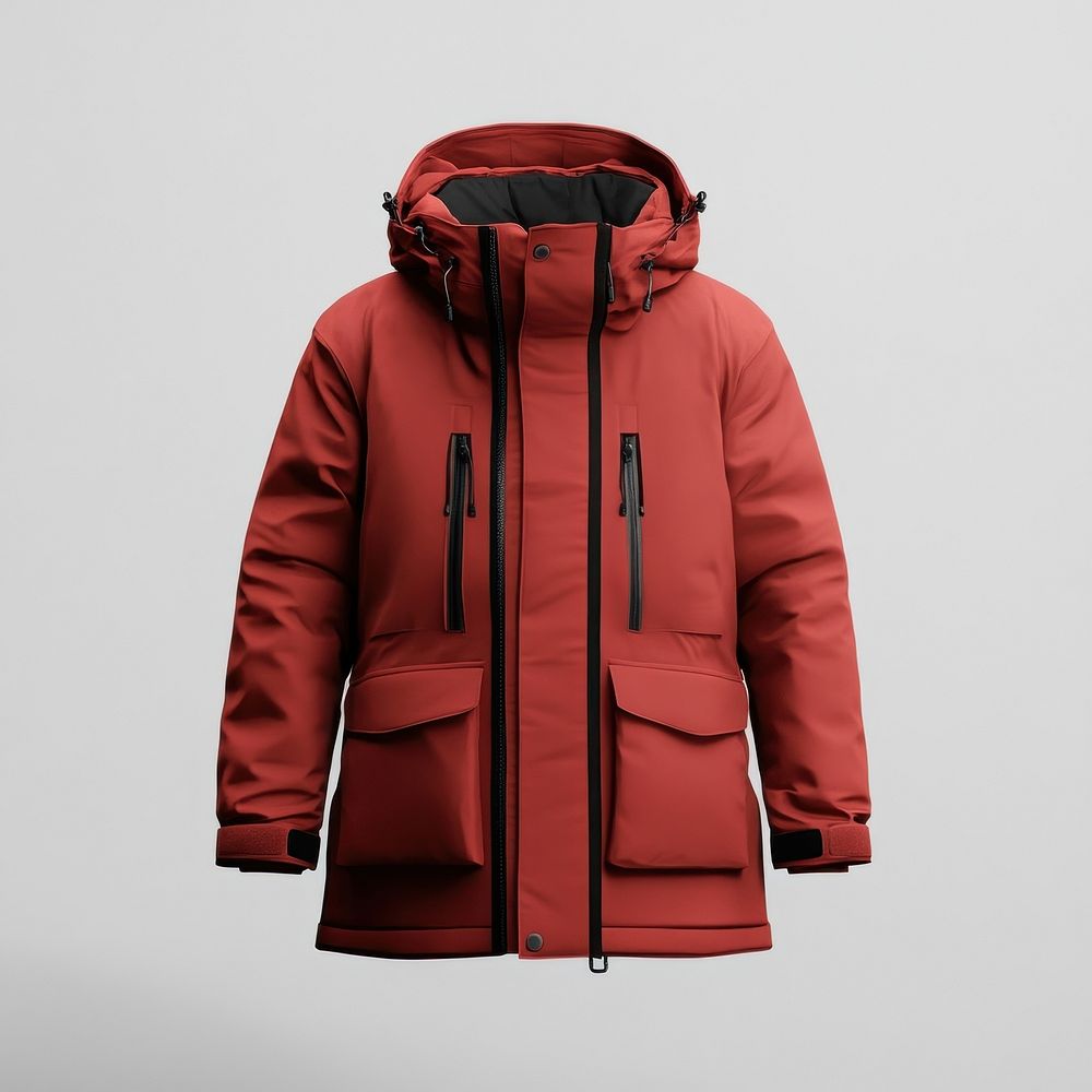 Winter parka jacket coat red.