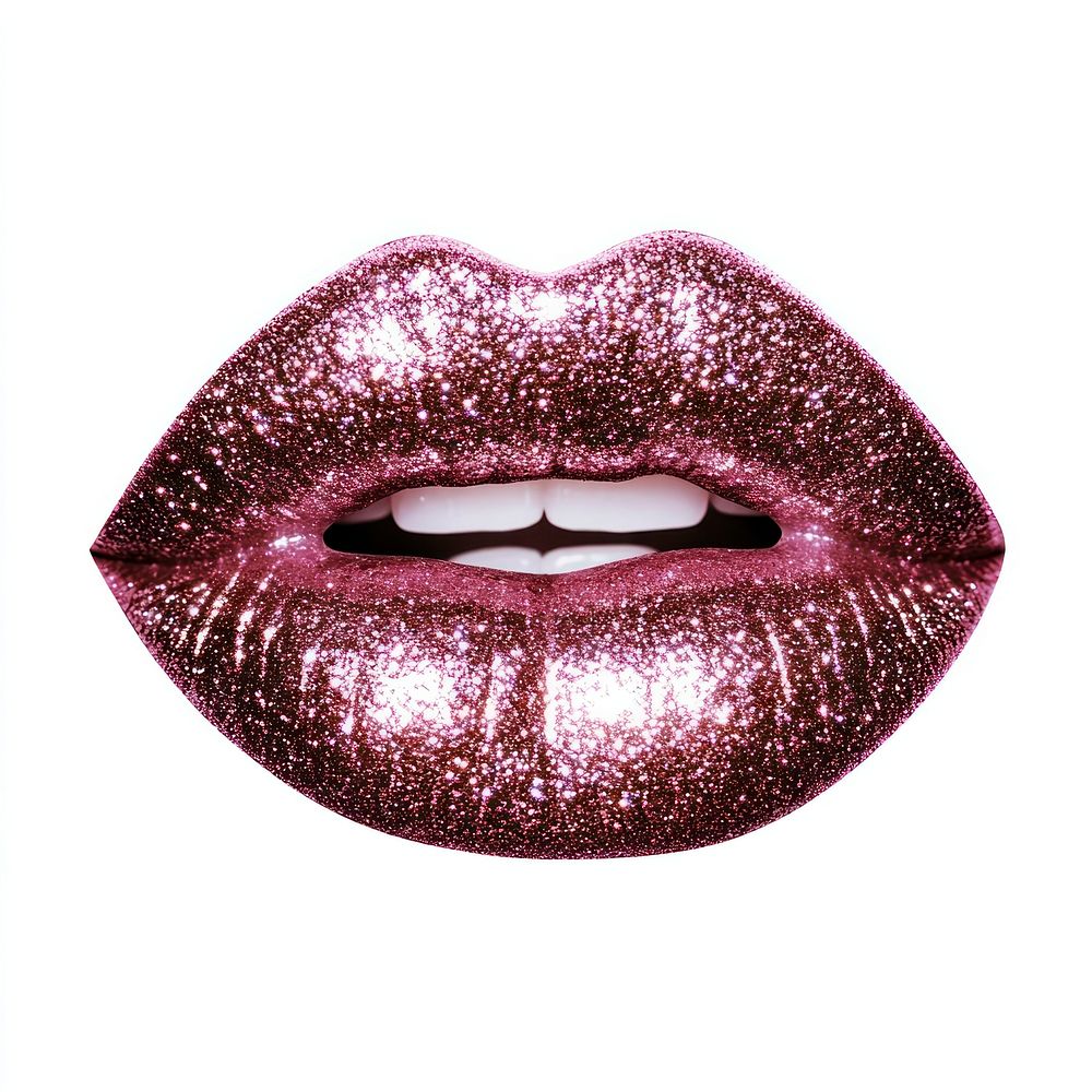 Glitter lips cosmetics lipstick sparkling.