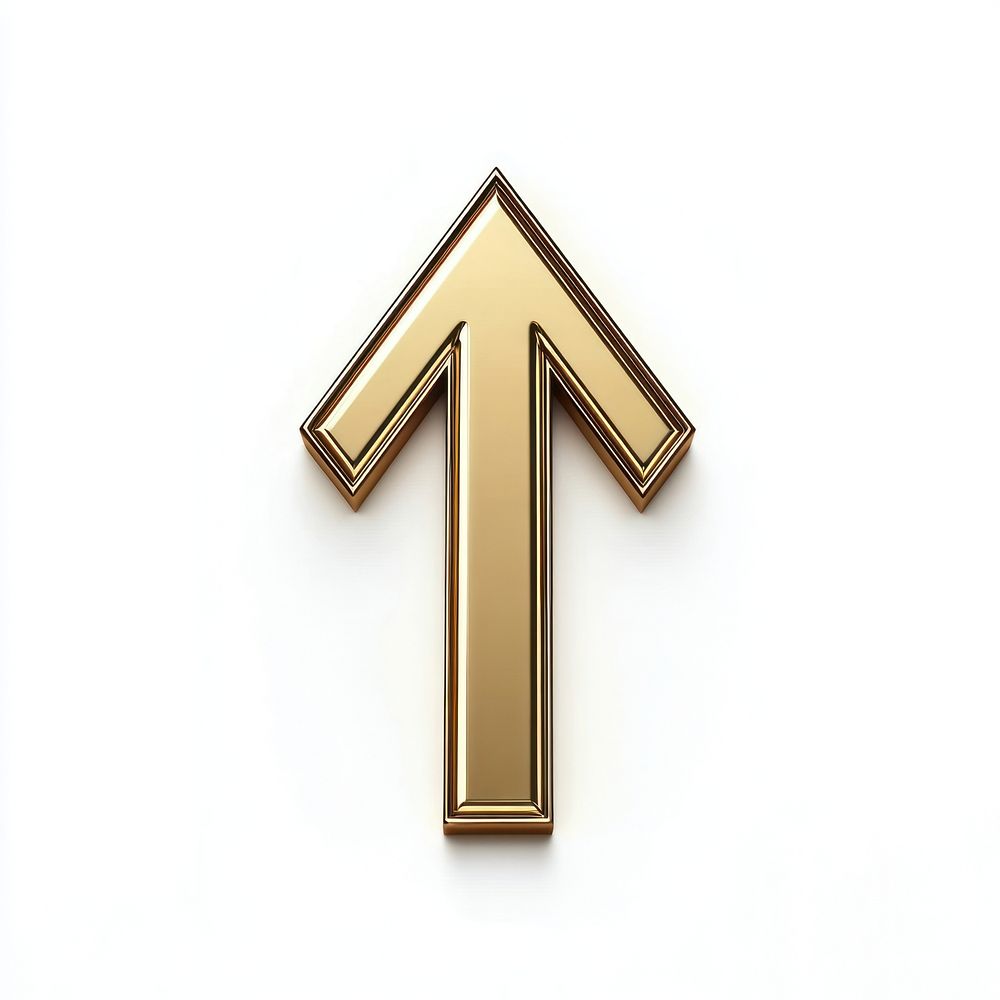 Gold up arrow success symbol direction golden.