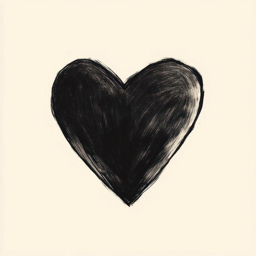 Art heart black illustration.