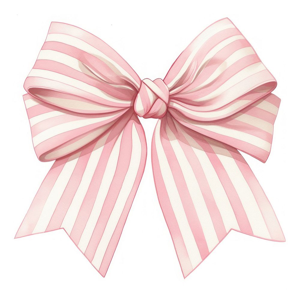 Coquette stripes bow ribbon illustration pink accessories.