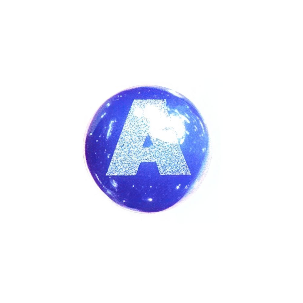 A-Z Bubble Font Sticker badge round sparkling.