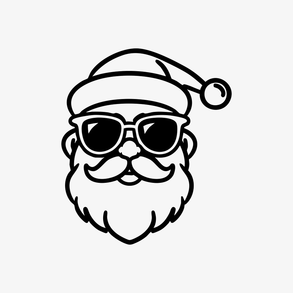 Santa smiling illustration sunglasses christmas.