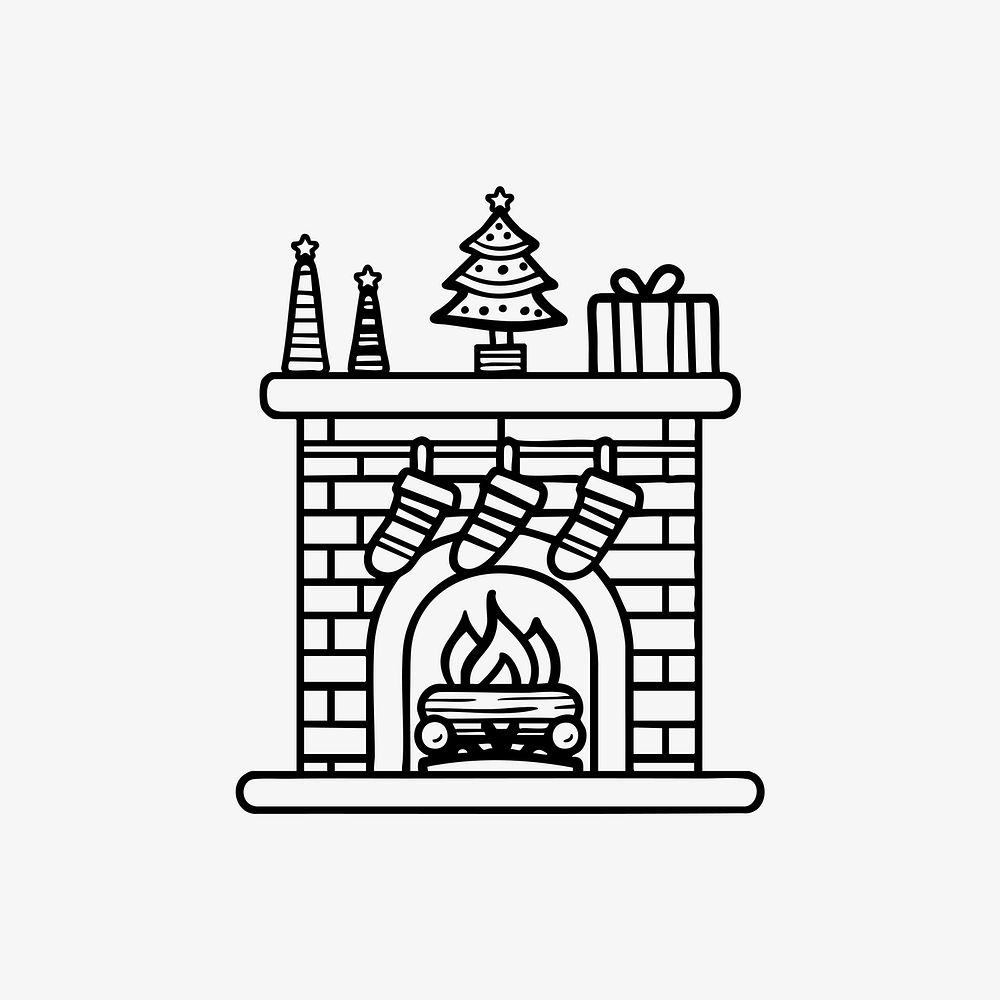 Christmas brick fireplace illustration christmas holiday.