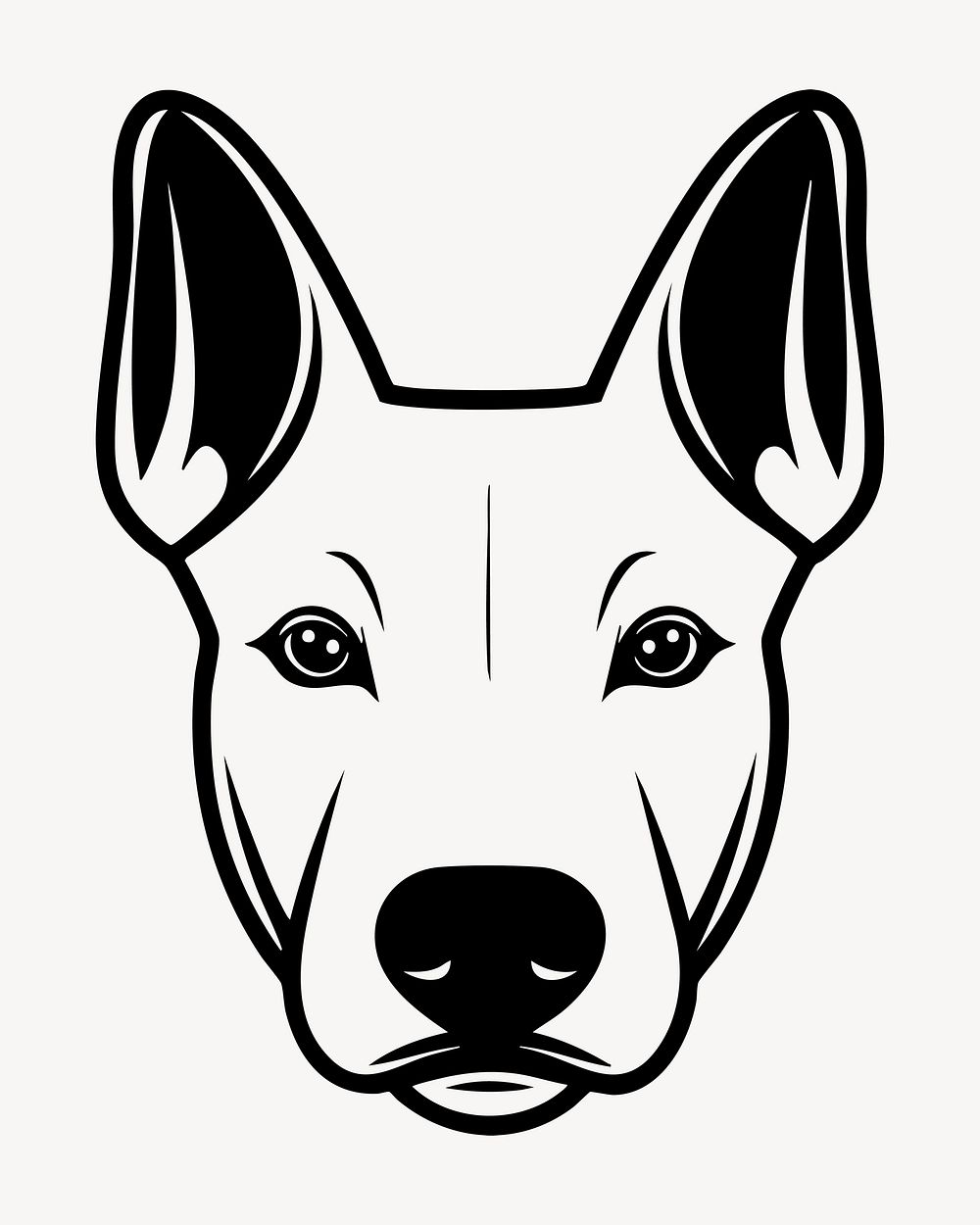 Minimalist dog face illustration vector