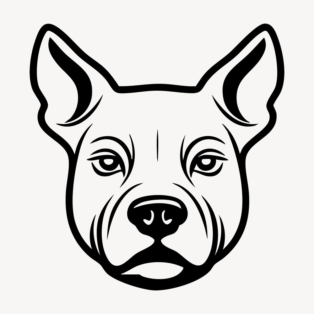 Bold dog face illustration vector