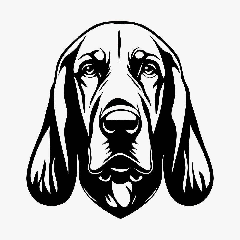 Detailed hound dog illustration vector