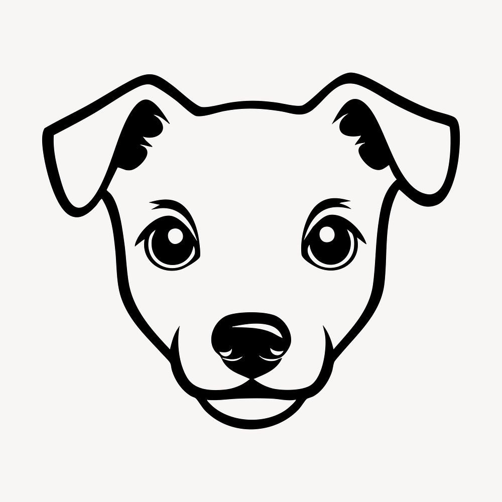 Minimalist dog face illustration vector