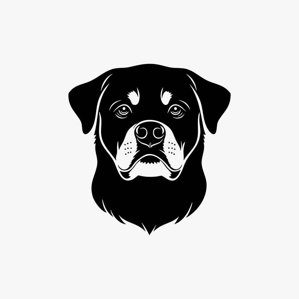 Rottweiler dog, black illustration