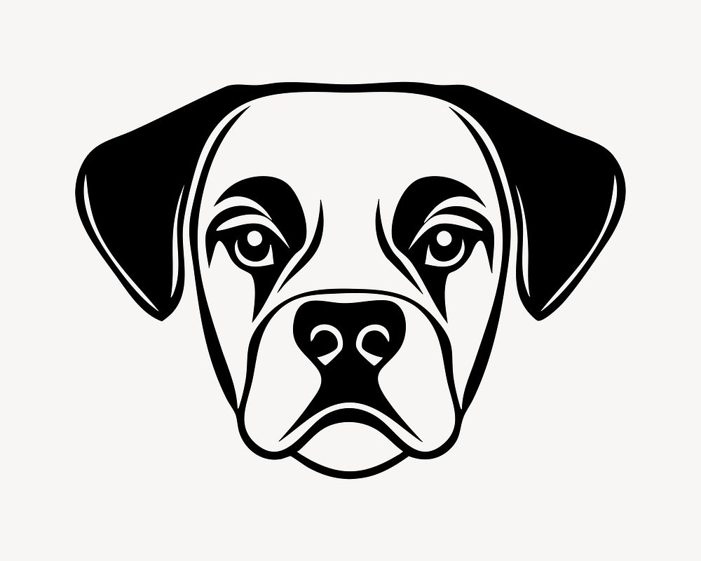 Stylized dog face illustration vector