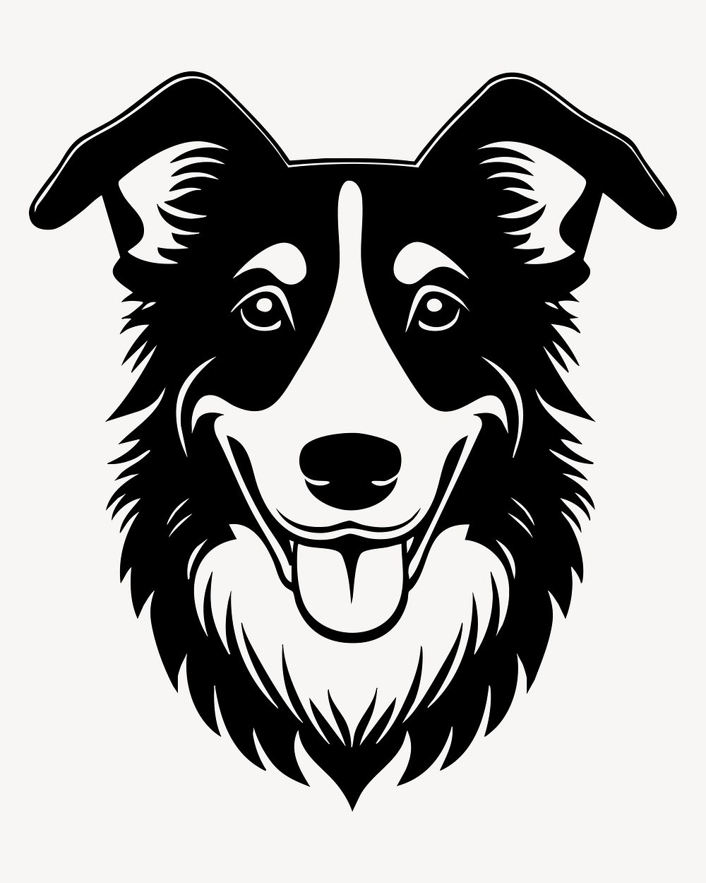 Happy border collie illustration vector