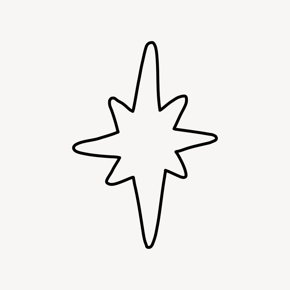 Minimalist star outline design vector