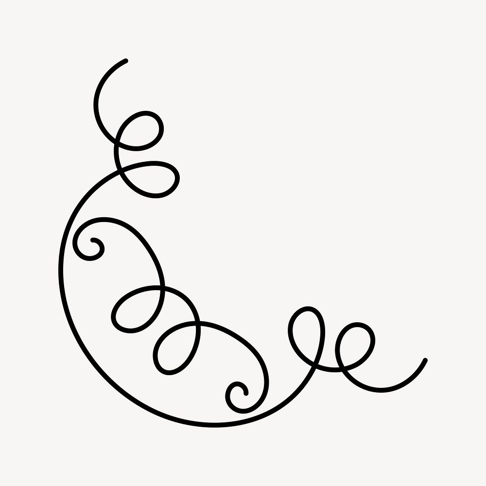 Elegant swirling line art design, hand drawn decoration