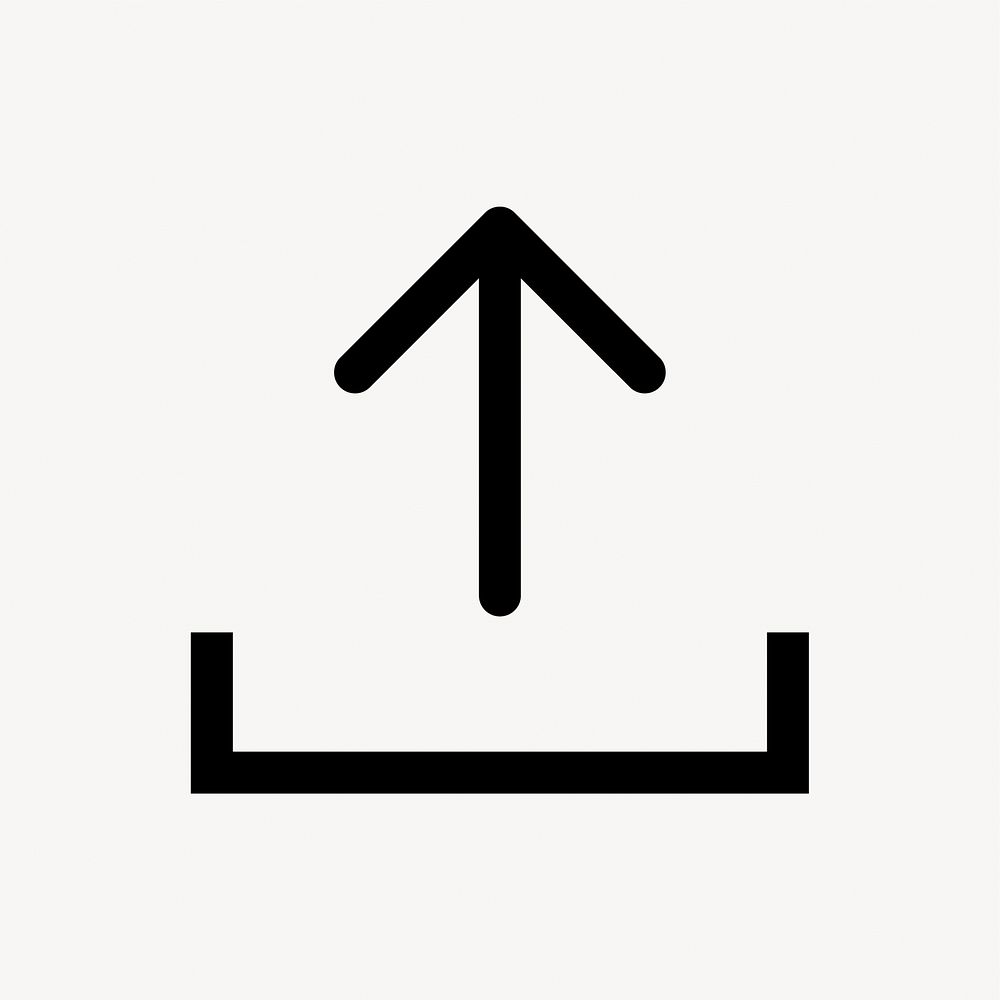 Upload icon arrow symbol graphic, user interface vector